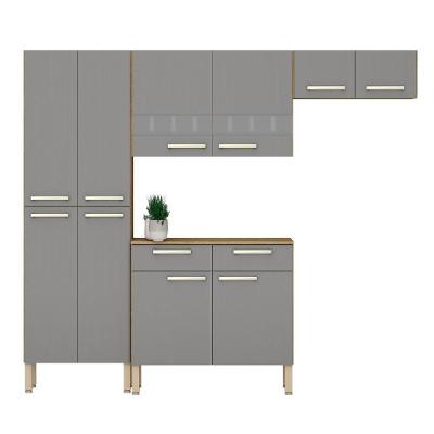Cozinha Compacta Com Balcão 221cm Vivian Freijó-gris Z06 - Mpozenato