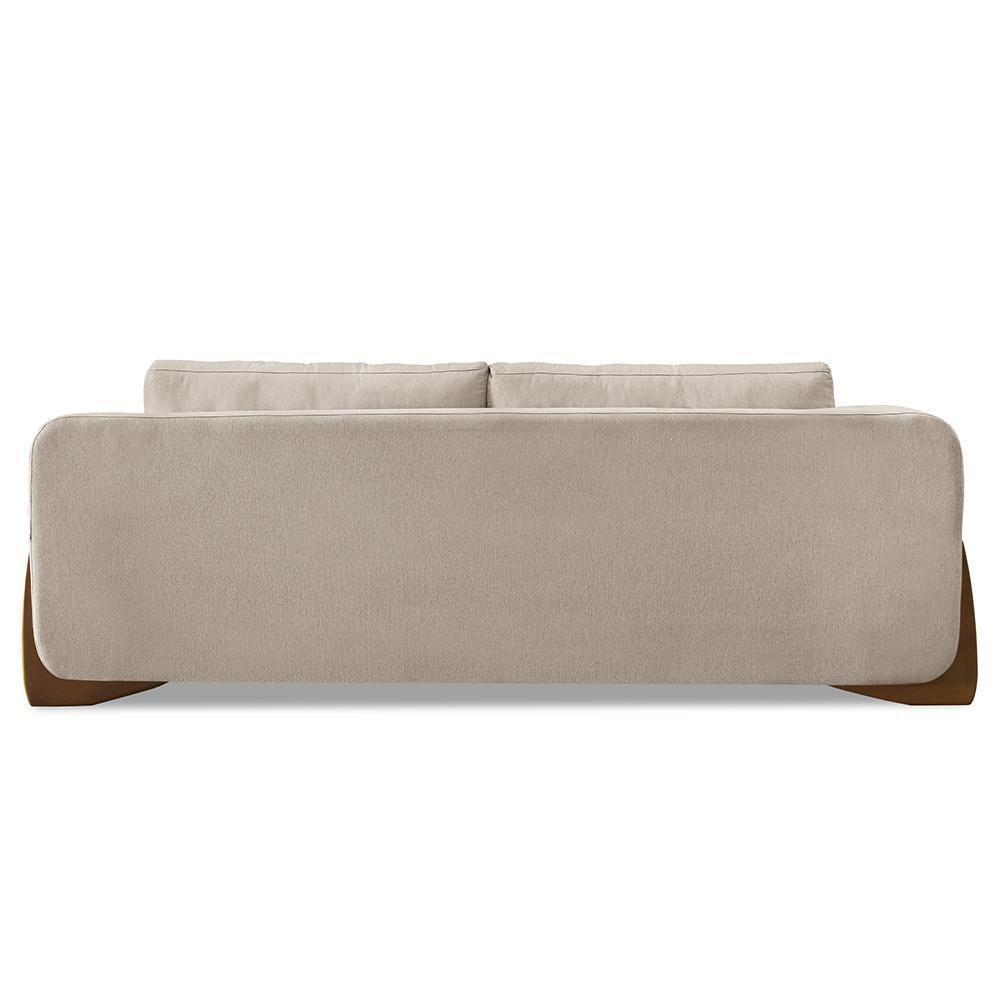 Sofá 2 Lugares Base De Madeira 160cm Izzy S06 Linho Areia - Mpozenato - 6
