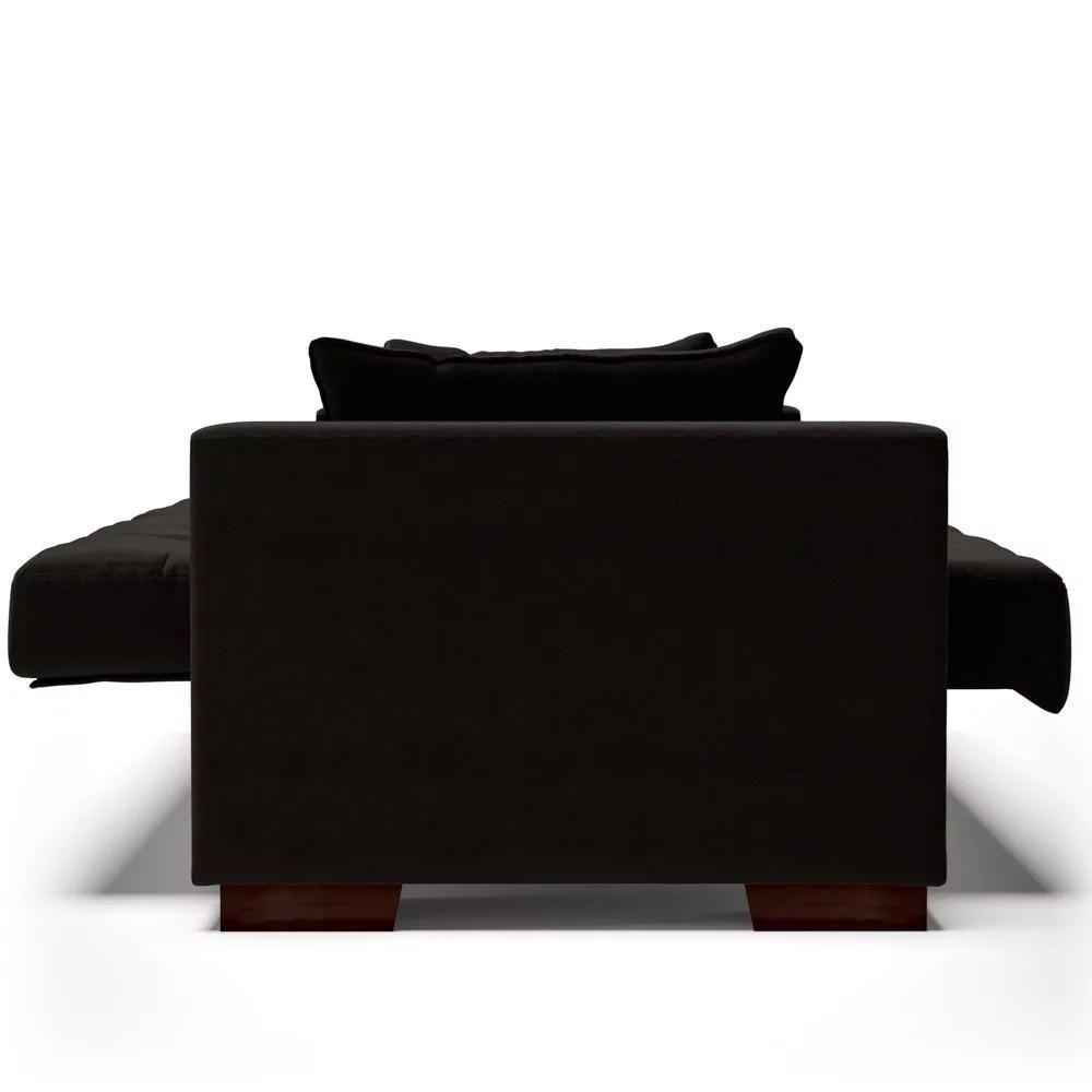 Sofá Cama Para Sala De Estar Lisboa Linho Preto - Ibiza - 8