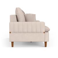 Sofá Living 3 Lugares 180cm Com Almofadas Veras D05 Suede Bege Claro - Mpozenato - 3