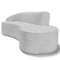 Sofá Living 2 Lugares 180cm Braço Esquerdo Mozart D06 Linho Cinza - Mpozenato - 5