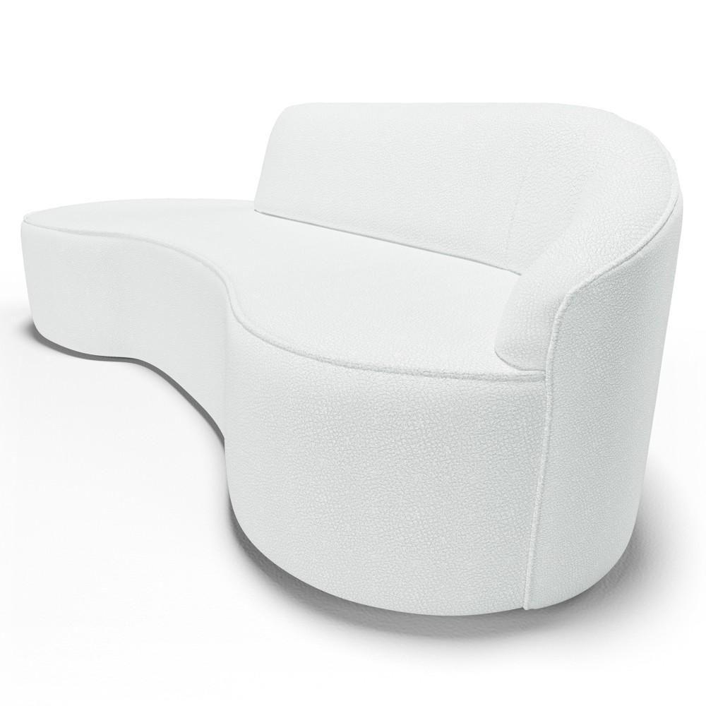 Sofá Living 3 Lugares 260cm Braço Direito Mozart D06 Sintético Branco - Mpozenato - 7