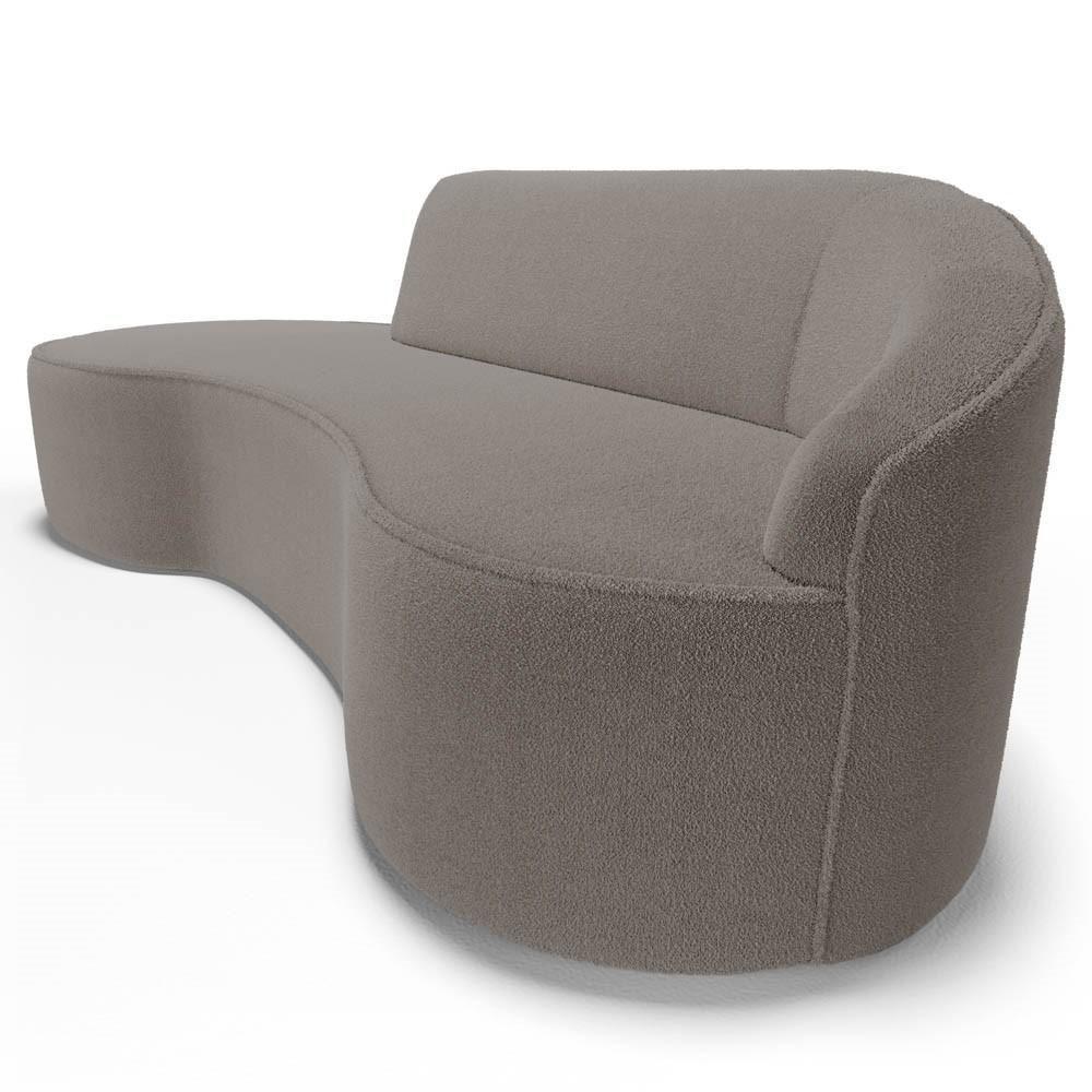 Sofá Living 4 Lugares 300cm Braço Direito Mozart D06 Bouclê Bege Escuro - Mpozenato - 7