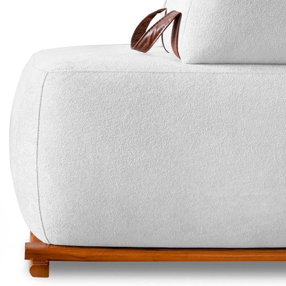 Sofá 6 Lugares Ilha 2 Módulos 200cm Viero S06 Boucle Branco - Mpozenato - 6