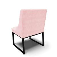 Cadeira Sala De Jantar Industrial Preto Kit 4 Liz Suede Rosa Bebê D03 - D'rossi