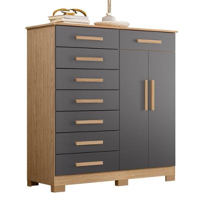 Cômoda Para Quarto 2 Portas 125cm Verona Freijó-titanium - Albatroz