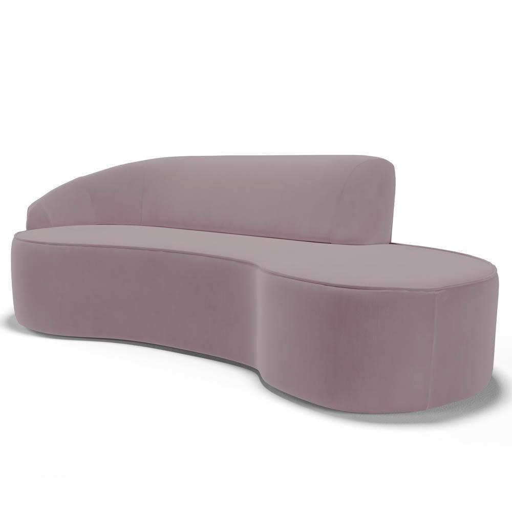 Sofá Living 3 Lugares 210cm Braço Esquerdo Mozart D06 Veludo Rosê - Mpozenato - 1