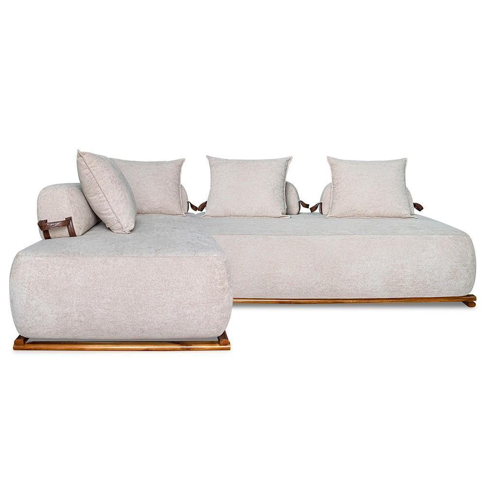 Sofá 6 Lugares Ilha 2 Módulos 220cm Viero S06 Boucle Bege - Mpozenato - 7