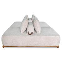 Sofá 6 Lugares Ilha 2 Módulos 220cm Viero S06 Boucle Bege - Mpozenato - 5