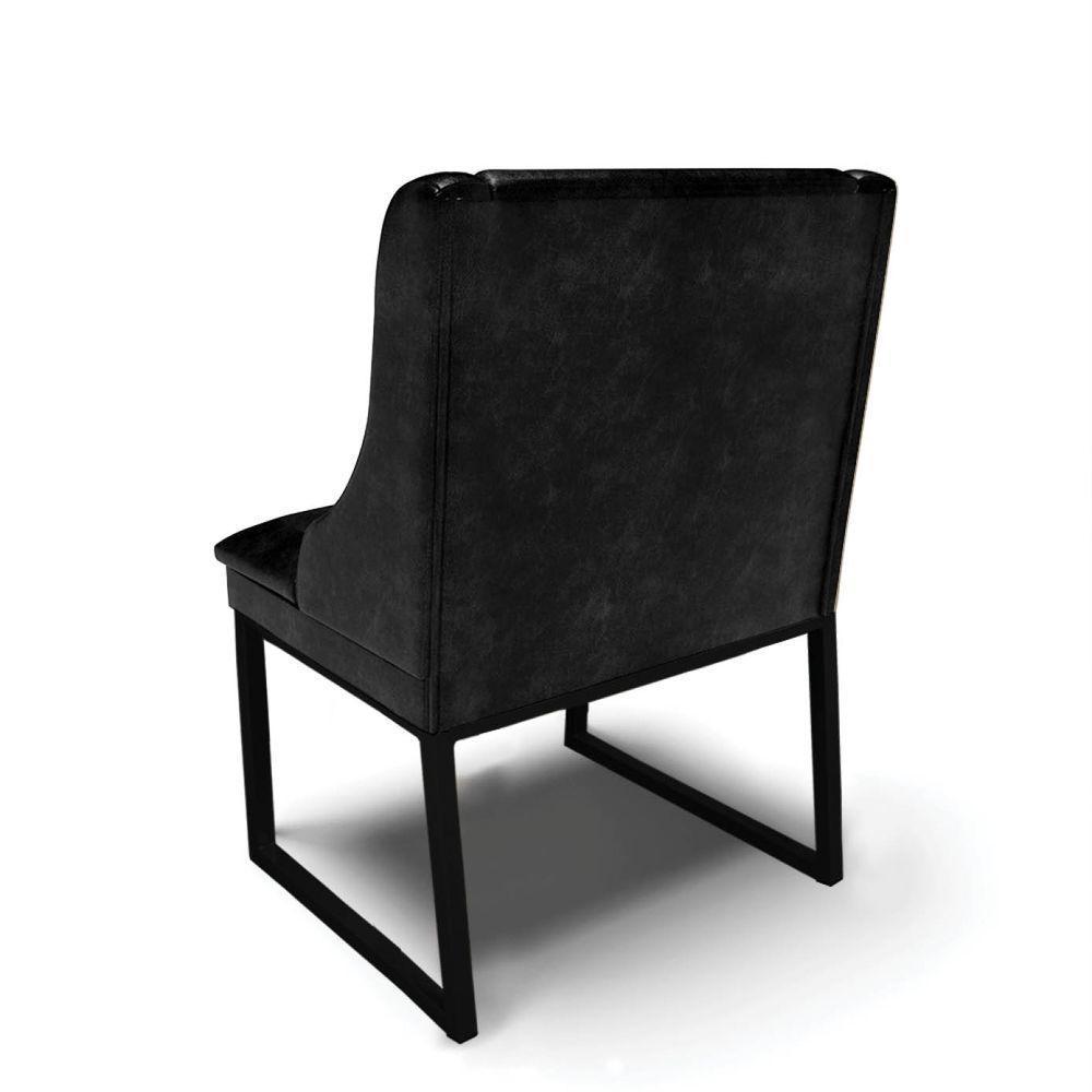 Cadeira Sala De Jantar Industrial Preto Kit 4 Liz Sint Pu Preto D03 - D'rossi - 6