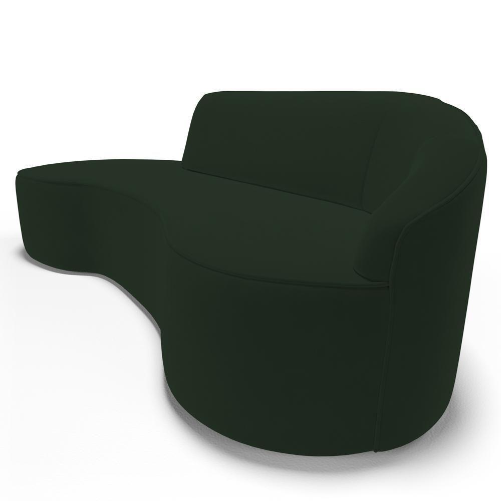 Sofá Living 4 Lugares 300cm Braço Direito Mozart D06 Veludo Verde - Mpozenato - 4