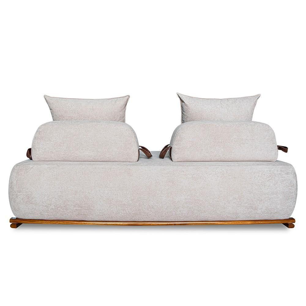 Sofá 3 Lugares 220cm Ilha Base Madeira Viero S06 Boucle Bege - Mpozenato - 7