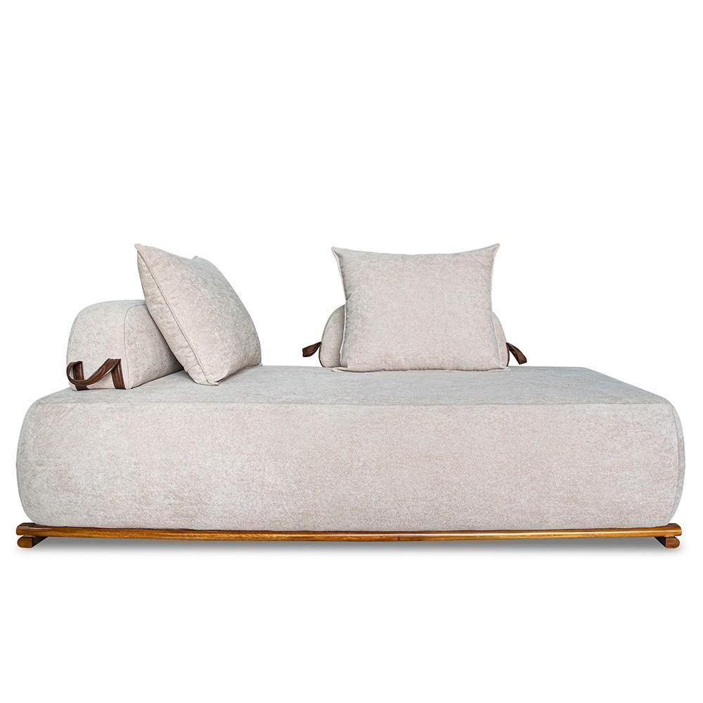 Sofá 3 Lugares 220cm Ilha Base Madeira Viero S06 Boucle Bege - Mpozenato - 9