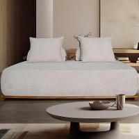 Sofá 3 Lugares 220cm Ilha Base Madeira Viero S06 Boucle Bege - Mpozenato - 2