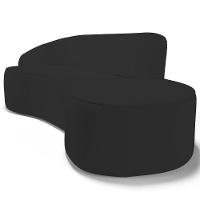 Sofá Living 3 Lugares 230cm Braço Esquerdo Mozart D06 Sintético Preto - Mpozenato - 5