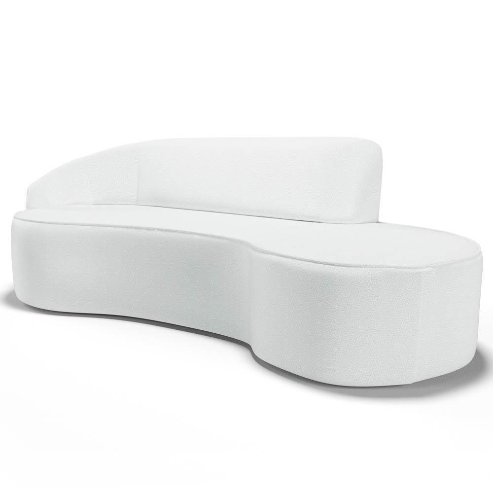 Sofá Living 2 Lugares 180cm Braço Esquerdo Mozart D06 Sintético Branco - Mpozenato - 1