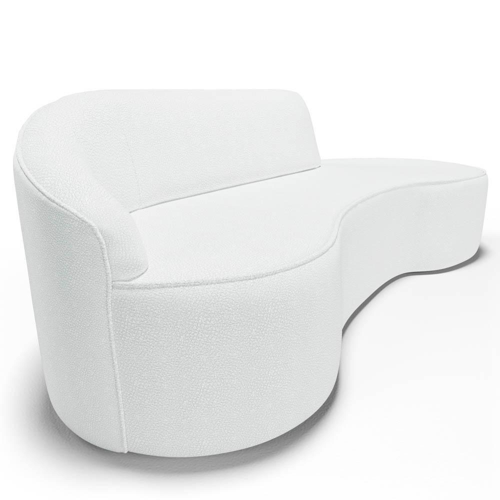 Sofá Living 2 Lugares 180cm Braço Esquerdo Mozart D06 Sintético Branco - Mpozenato - 7