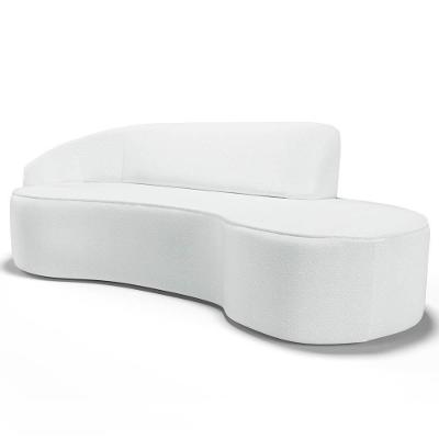 Sofá Living 2 Lugares 180cm Braço Esquerdo Mozart D06 Sintético Branco - Mpozenato