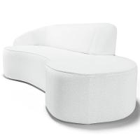 Sofá Living 2 Lugares 180cm Braço Esquerdo Mozart D06 Sintético Branco - Mpozenato - 5