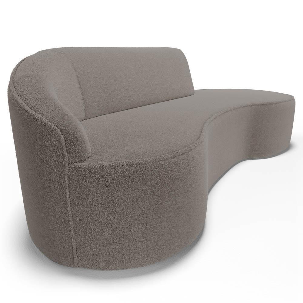 Sofá Living 4 Lugares 280cm Braço Esquerdo Mozart D06 Bouclê Bege Escuro - Mpozenato - 7