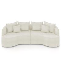 Sofá 4 Lugares 250cm Orgânico Quito Z08 Boucle Areia - Mpozenato - 5