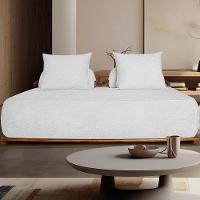 Sofá 2 Lugares 160cm Ilha Base Madeira Viero S06 Boucle Branco - Mpozenato - 2