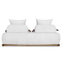 Sofá 2 Lugares 160cm Ilha Base Madeira Viero S06 Boucle Branco - Mpozenato - 8