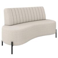 Sofá 2 Lugares 135cm Pés Aço Preto Tamar Z08 Boucle Areia - Mpozenato - 1