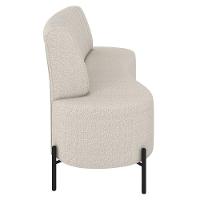 Sofá 2 Lugares 135cm Pés Aço Preto Tamar Z08 Boucle Areia - Mpozenato - 6