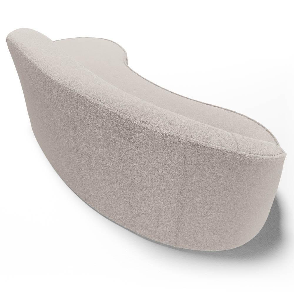 Sofá Living 3 Lugares 260cm Braço Esquerdo Mozart D06 Bouclê Bege - Mpozenato - 6