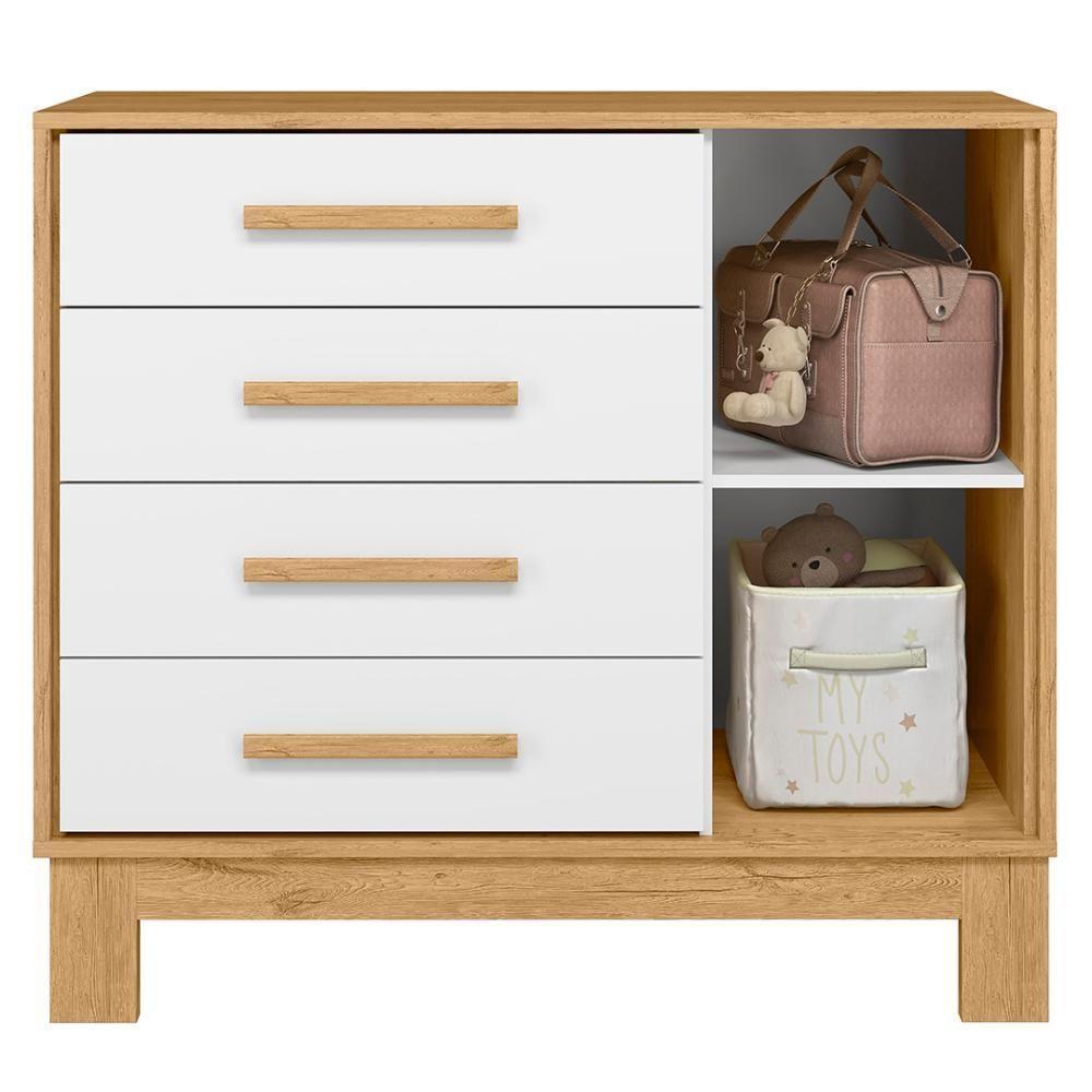 Cômoda Com Sapateira Infantil Q Encanto Slim Freijó-branco - Qmovi - 4