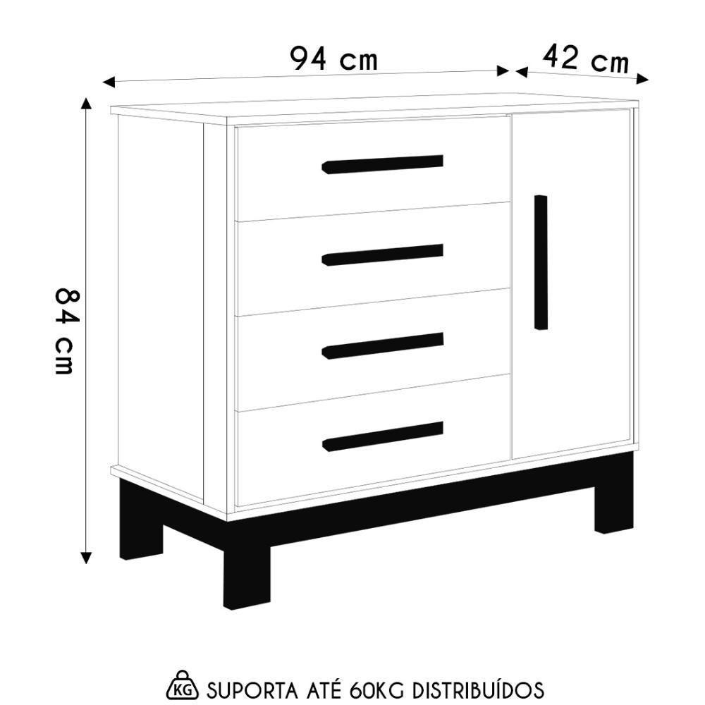 Cômoda Com Sapateira Infantil Q Encanto Slim Freijó-branco - Qmovi - 7