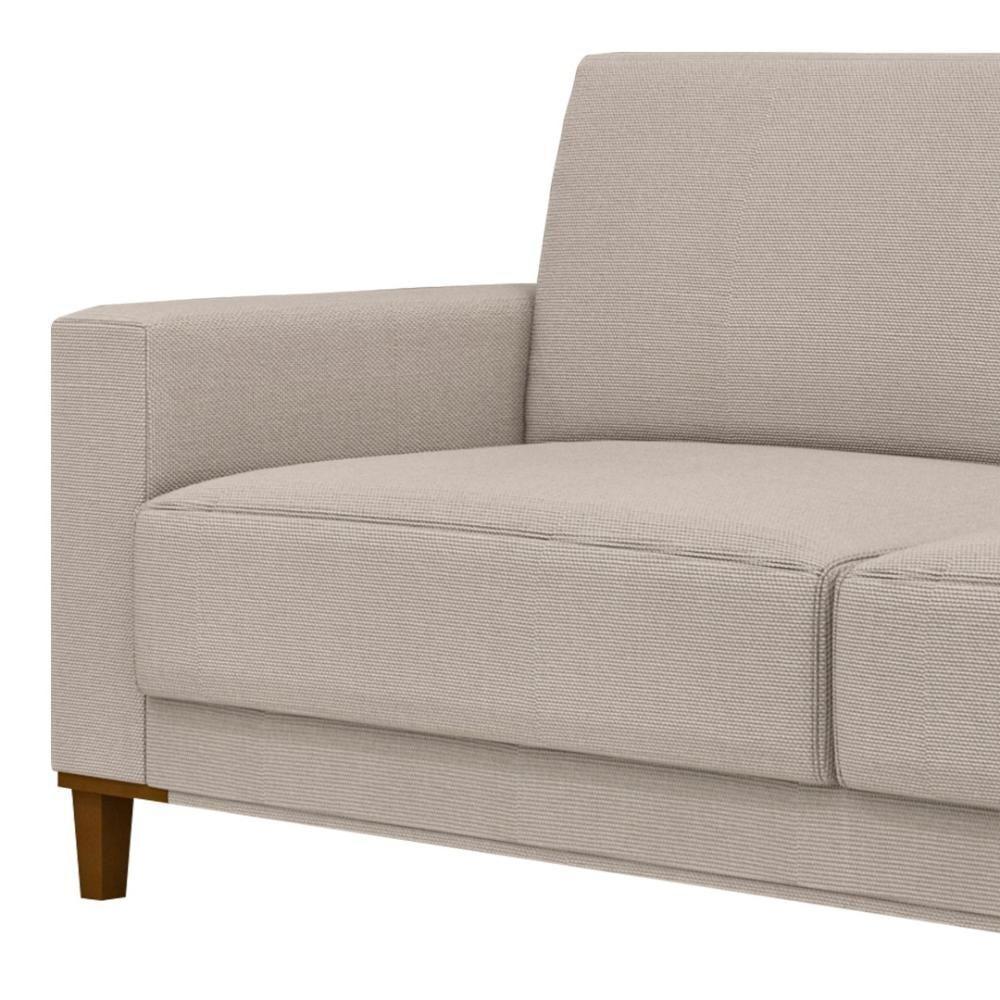 Sofá 3 Lugares 214cm Com 02 Poltronas Zaire M22 Linho Areia - Mpozenato - 8