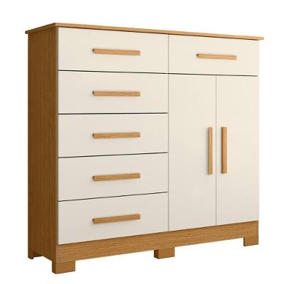 Cômoda Para Quarto 2 Portas 124cm Ester A02 Off-cinamomo - Mpozenato