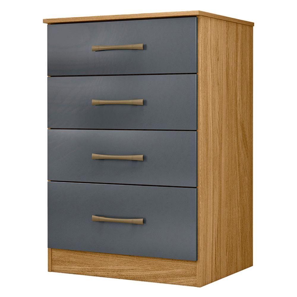 Cômoda Para Quarto 61cm Com 4 Gavetas Miriad Freijó-cinza Z17 - Mpozenato - 1