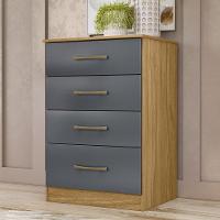 Cômoda Para Quarto 61cm Com 4 Gavetas Miriad Freijó-cinza Z17 - Mpozenato - 2