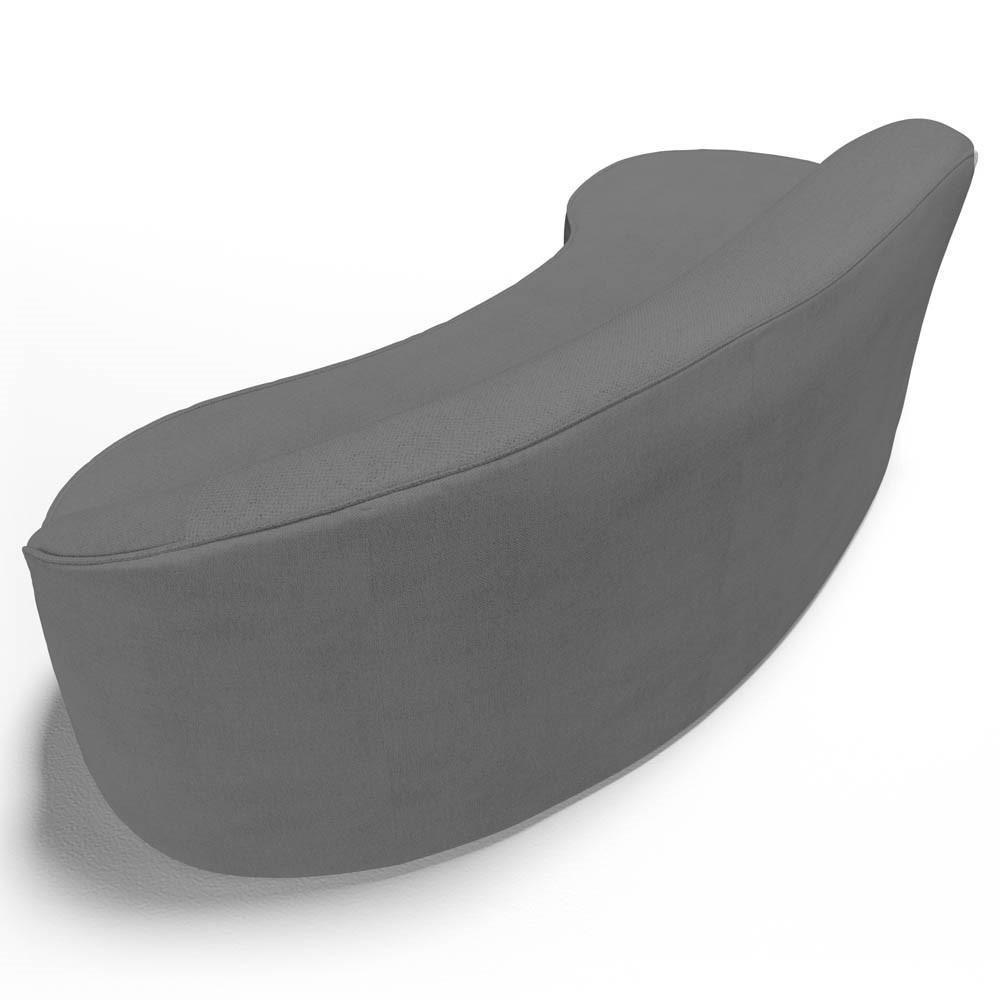 Sofá Living 3 Lugares 260cm Braço Direito Mozart D06 Linho Cinza Escuro - Mpozenato - 6