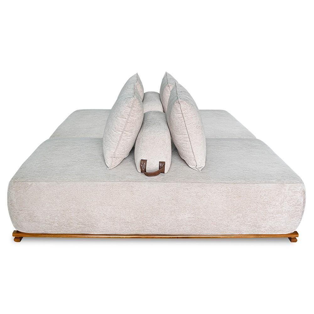 Sofá 4 Lugares Ilha 2 Módulos 180cm Viero S06 Boucle Bege - Mpozenato - 5