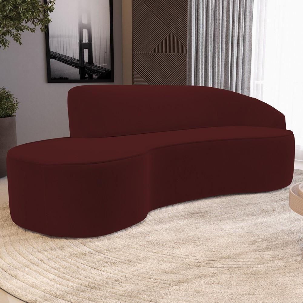 Sofá Living 3 Lugares 230cm Braço Direito Mozart D06 Veludo Vermelho - Mpozenato - 2