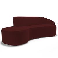Sofá Living 3 Lugares 230cm Braço Direito Mozart D06 Veludo Vermelho - Mpozenato - 1