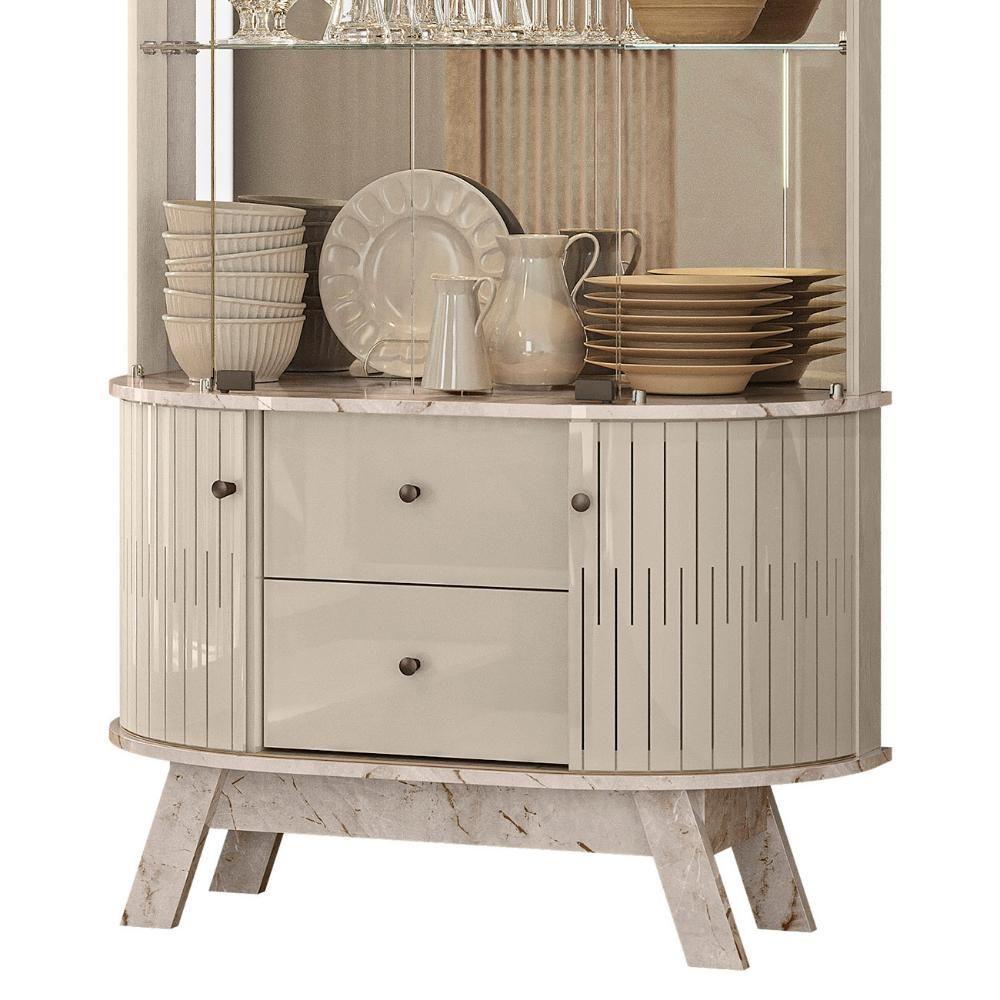 Cristaleira De Vidro Com Led Eva 90cm Z10 Off-calacata - Mpozenato - 6