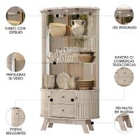 Cristaleira De Vidro Com Led Eva 90cm Z10 Off-calacata - Mpozenato - 3