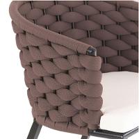 Kit 2 Cadeiras Bali Alumínio Em Tricô Náutico Trama Original Marrom - 6