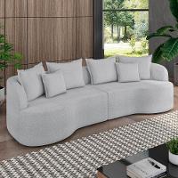 Sofá 4 Lugares 250cm Orgânico Quito Z08 Boucle Cinza - Mpozenato - 2