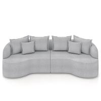 Sofá 4 Lugares 250cm Orgânico Quito Z08 Boucle Cinza - Mpozenato - 5