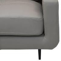 Sofá 3 Lugares Para Sala 210cm Alicie L08 Couro Cinza Claro - Mpozenato - 8