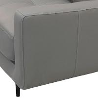 Sofá 3 Lugares Para Sala 210cm Alicie L08 Couro Cinza Claro - Mpozenato - 9