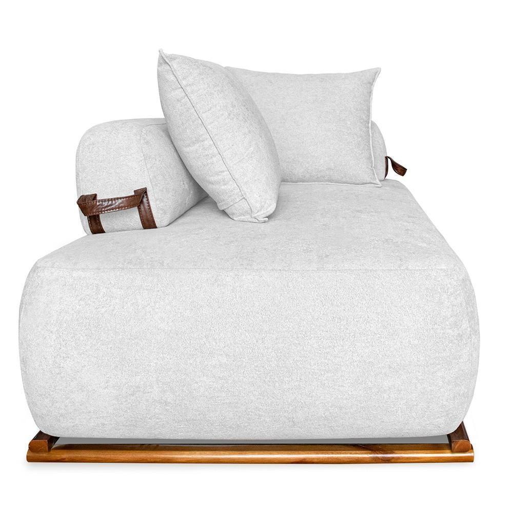 Sofá 6 Lugares Ilha 2 Módulos 220cm Viero S06 Boucle Branco - Mpozenato - 8