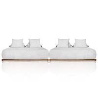 Sofá 6 Lugares Ilha 2 Módulos 220cm Viero S06 Boucle Branco - Mpozenato - 1