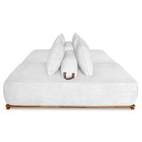 Sofá 6 Lugares Ilha 2 Módulos 220cm Viero S06 Boucle Branco - Mpozenato - 5